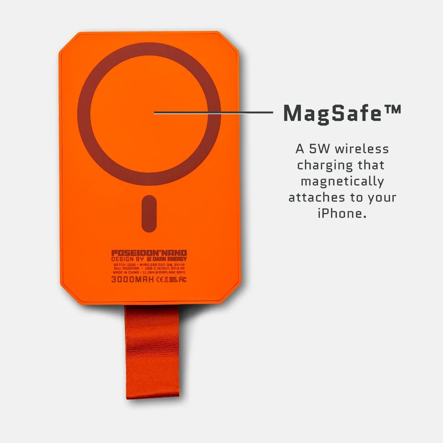 Dark Energy Poseidon Nano Power Bank - Orange - Magsafe
