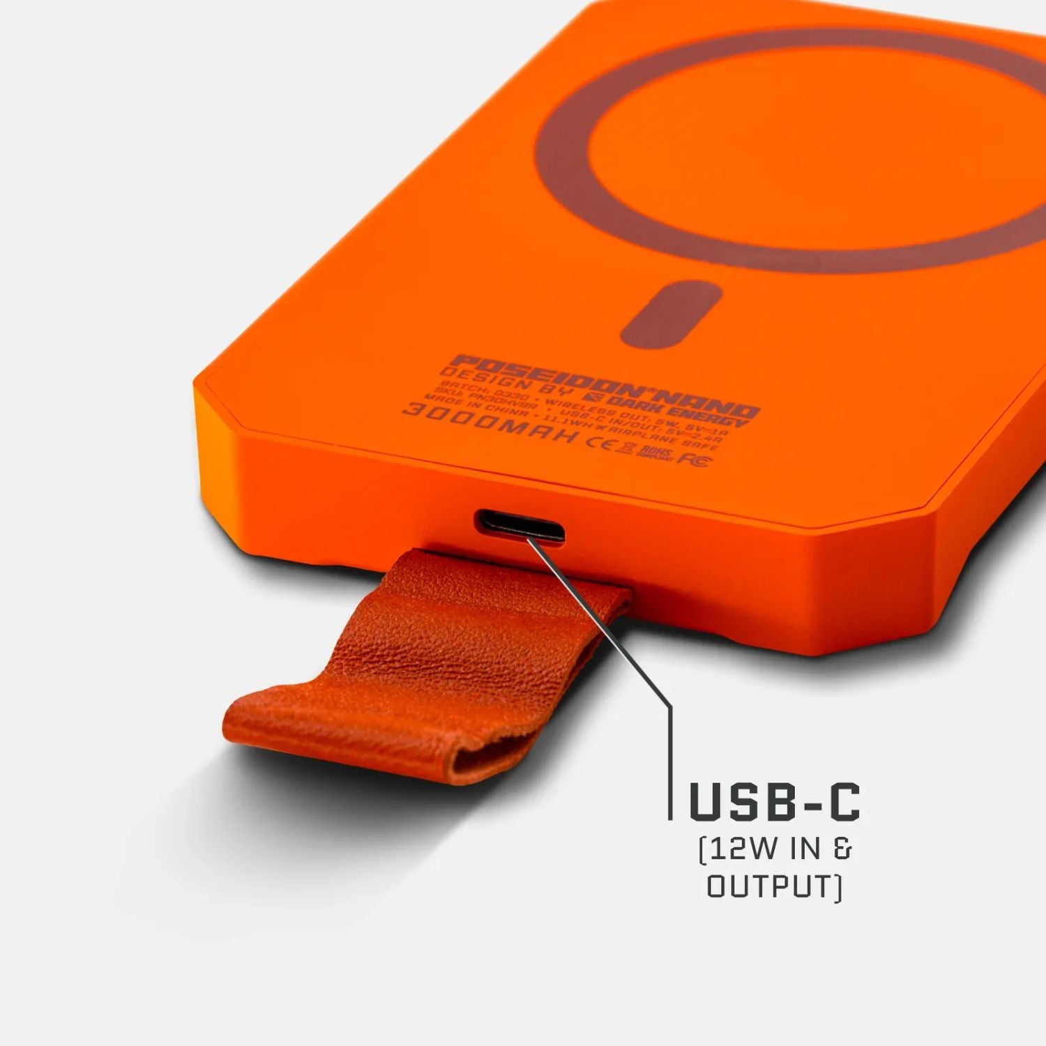 Dark Energy Poseidon Nano Power Bank - Orange USB-C Output 