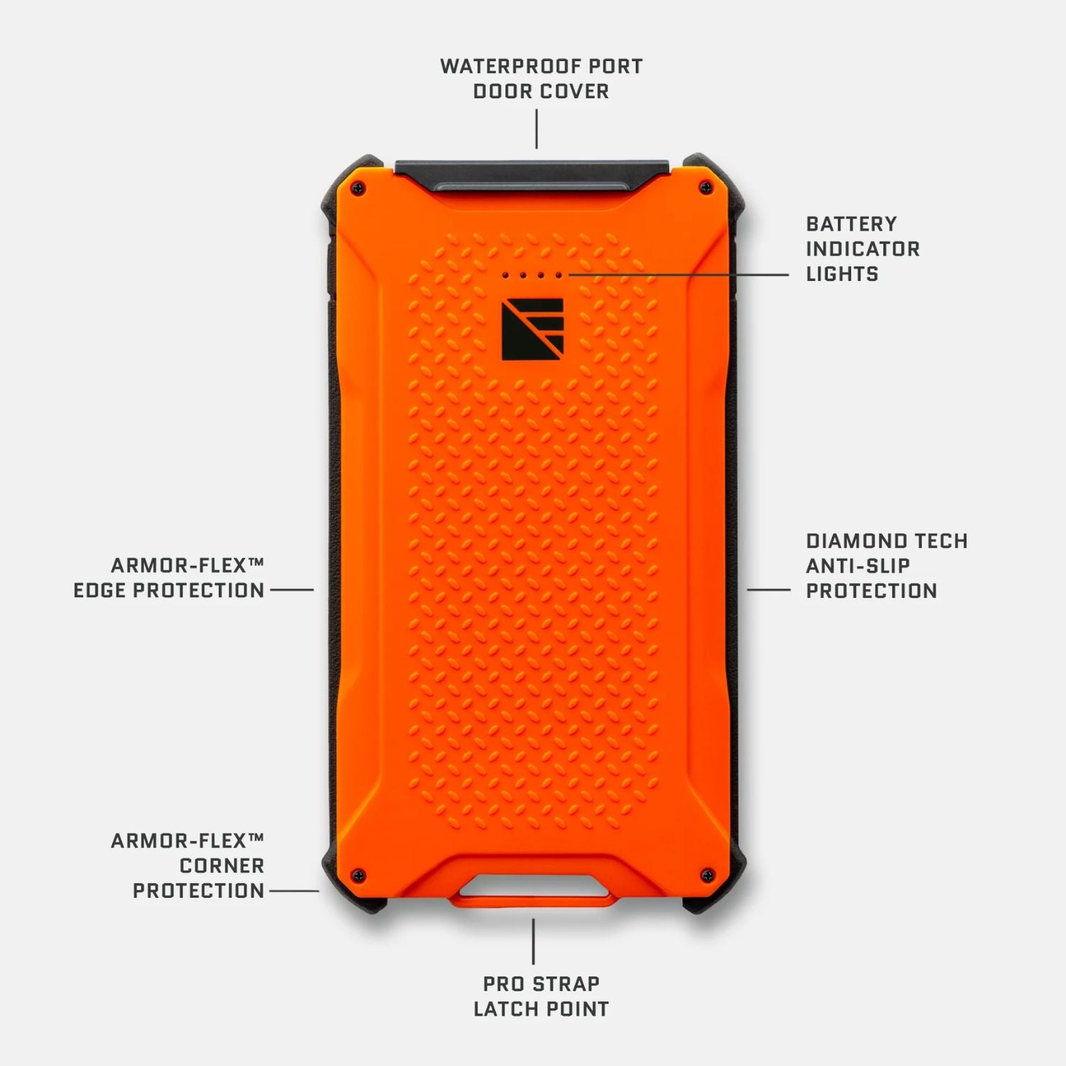 Dark Energy Poseidon Pro Power Bank - Hi-Vis Orange features 