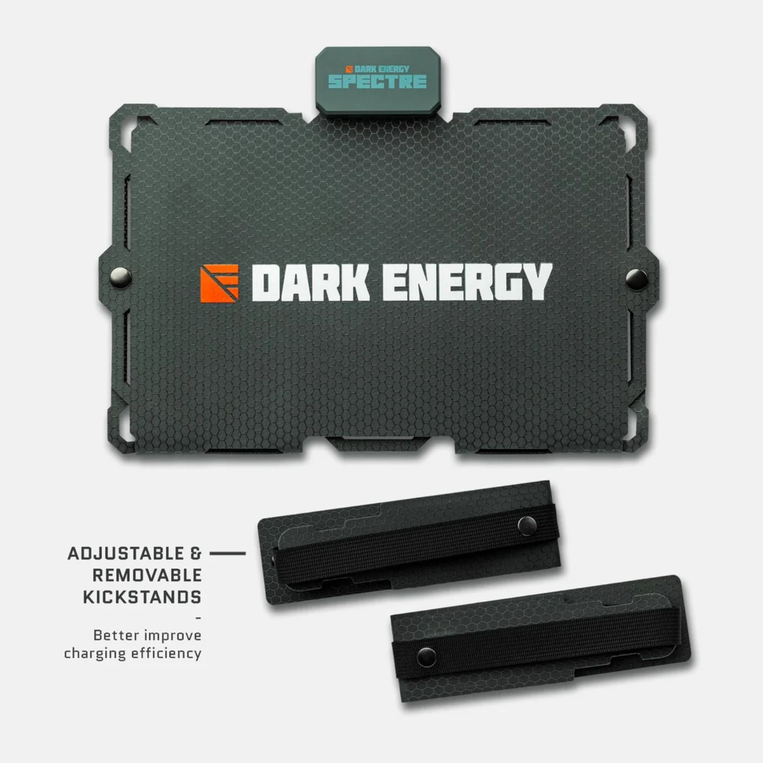 Dark Energy Spectre 18W Solar Panel - Gray - Adjustable and Removable kickstand 