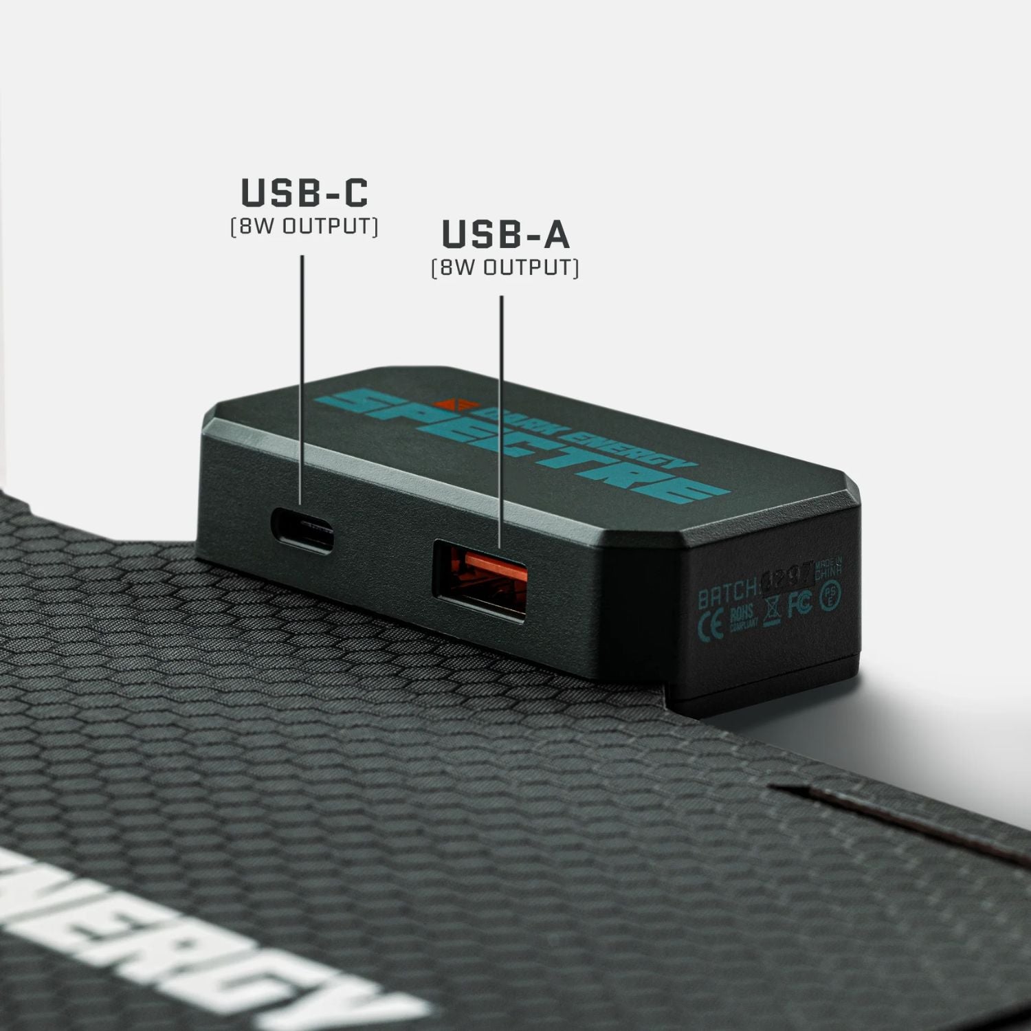 Dark Energy Spectre 8W Solar Panel - Gray - USB Ports 