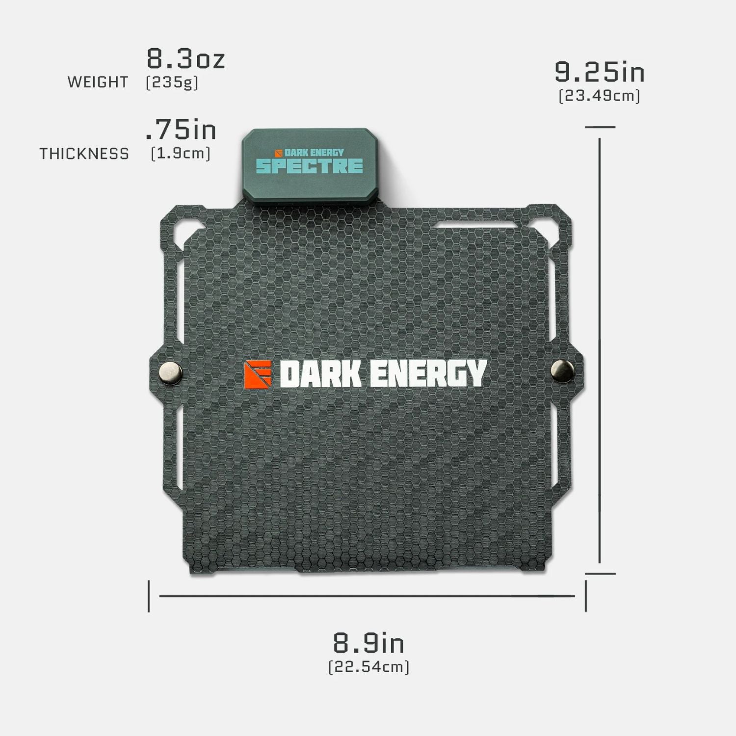 Dark Energy Spectre 8W Solar Panel - Gray dimensions