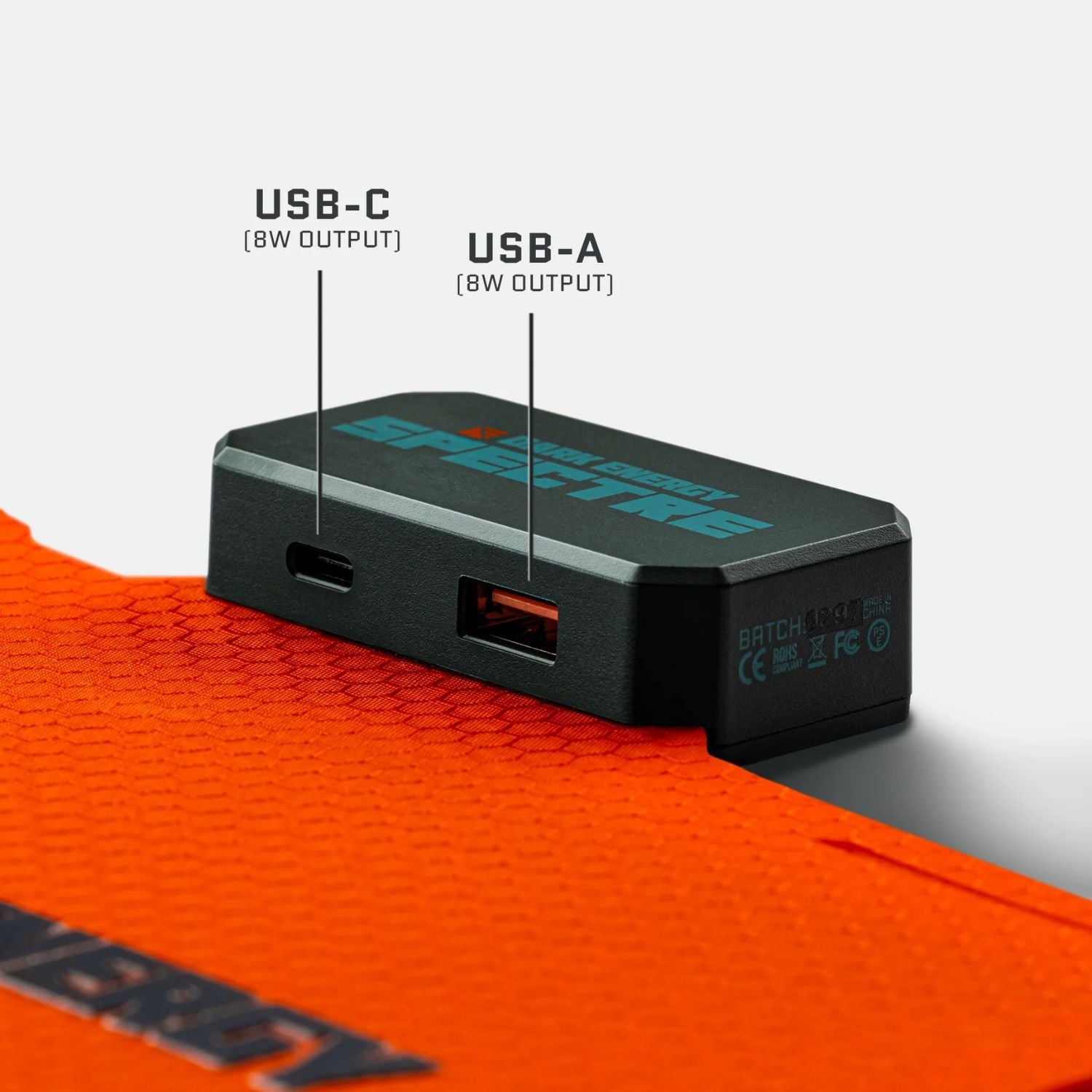 Dark Energy Spectre 8W Solar Panel - Orange USB Ports 