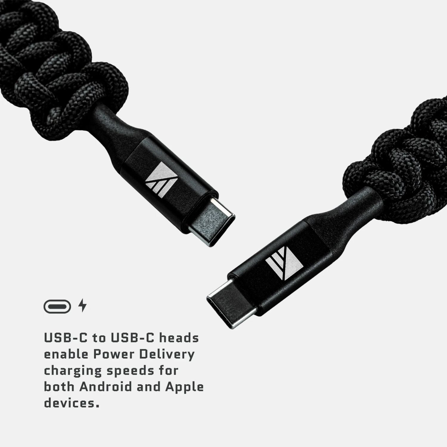 Dark Energy USB-C to USB-C Cable - Black USB-C to USB-C heads