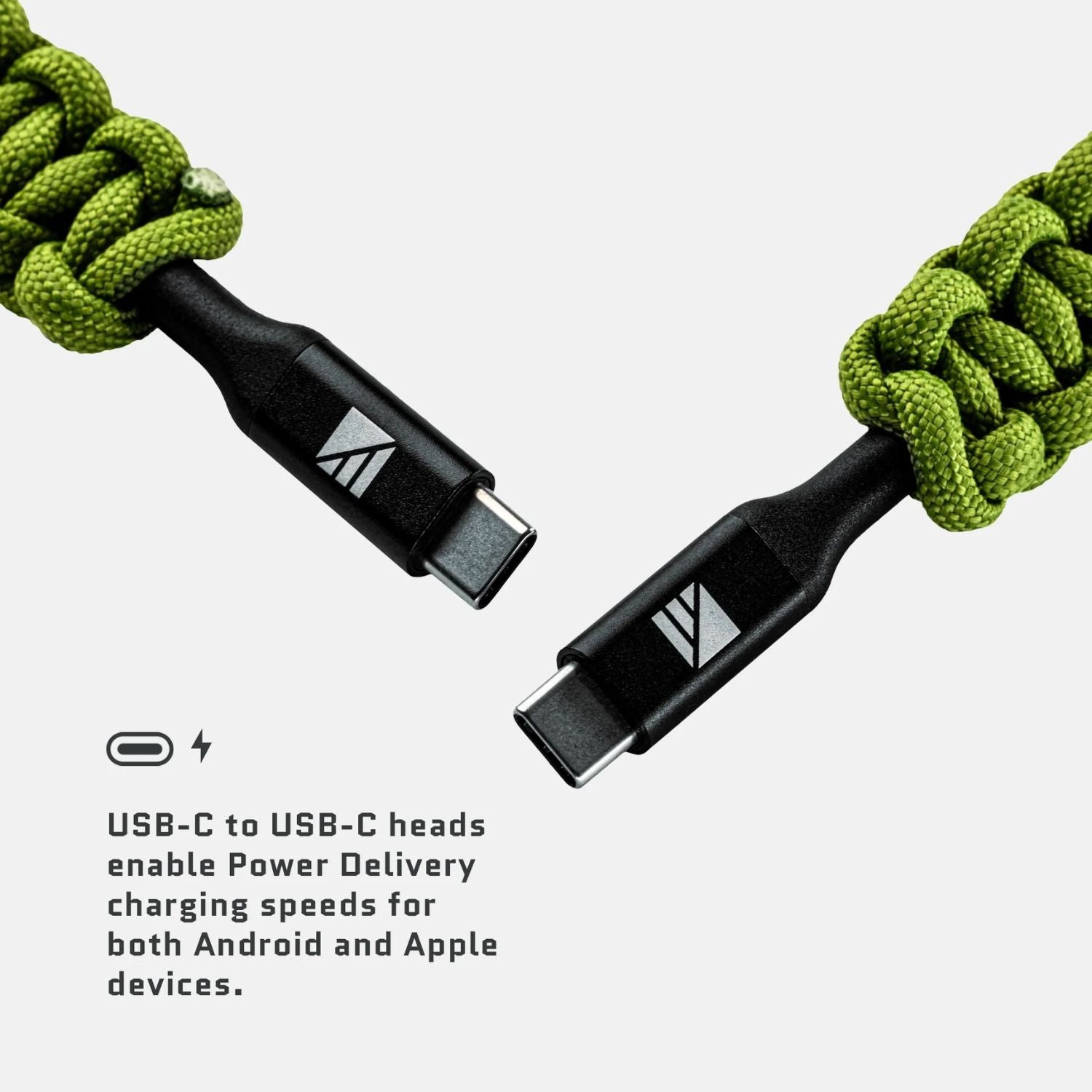 Dark Energy USB-C to USB-C Cable - Green USB-C and USB-C heads