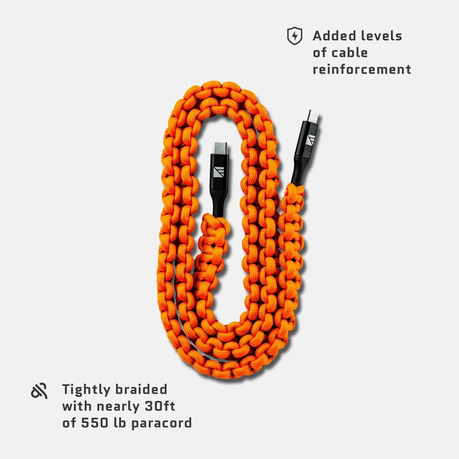 Dark Energy USB-C to USB-C Cable - Orange features