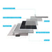 Diagram of a Renogy Monocrystalline 50W 12V Solar Panel with labeled components on a white background