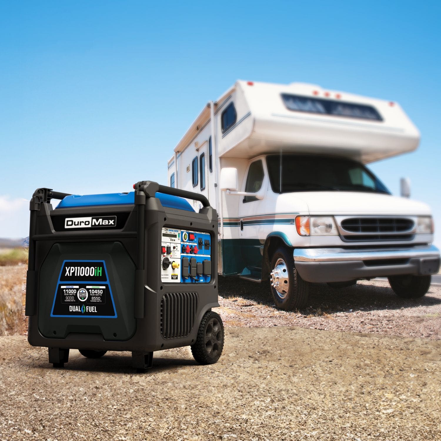 DuroMax XP11000iH Dual Fuel 9000W/11000W Portable Inverter Generator ...