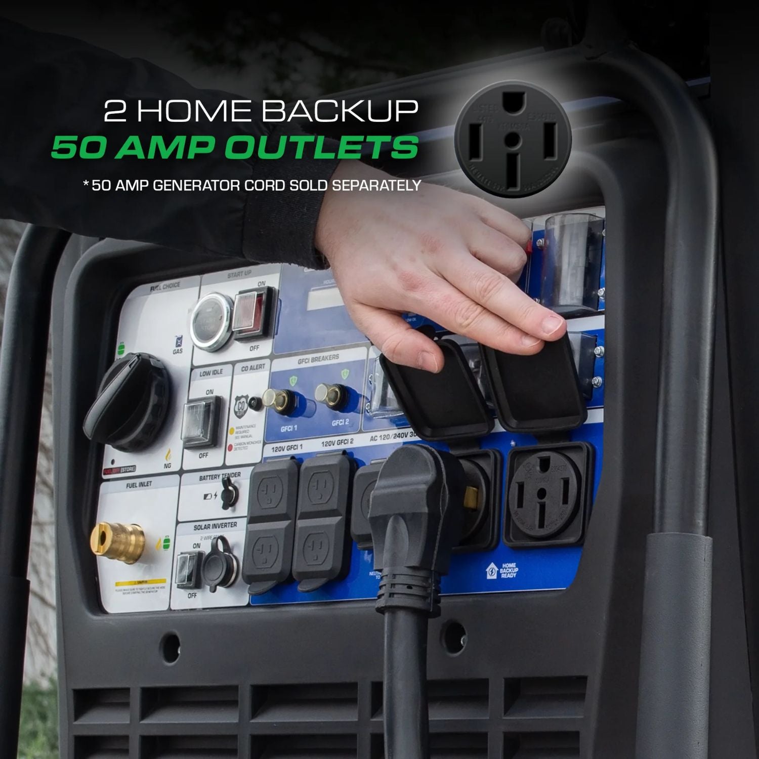 DuroMax XP28000iHT - 2 Home Backup 50AMP Outlets