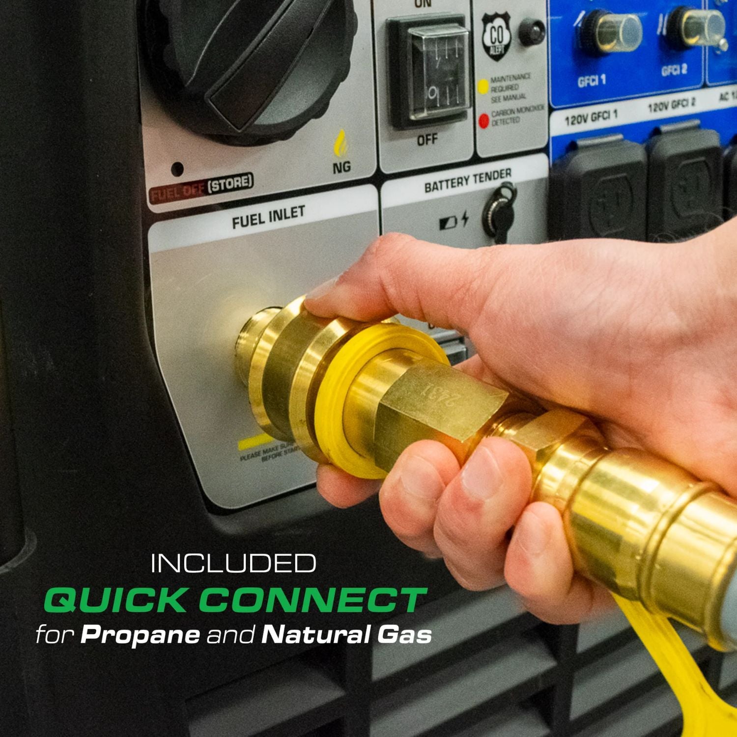DuroMax XP28000iHT  - Included quick connect for propane and natural gas
