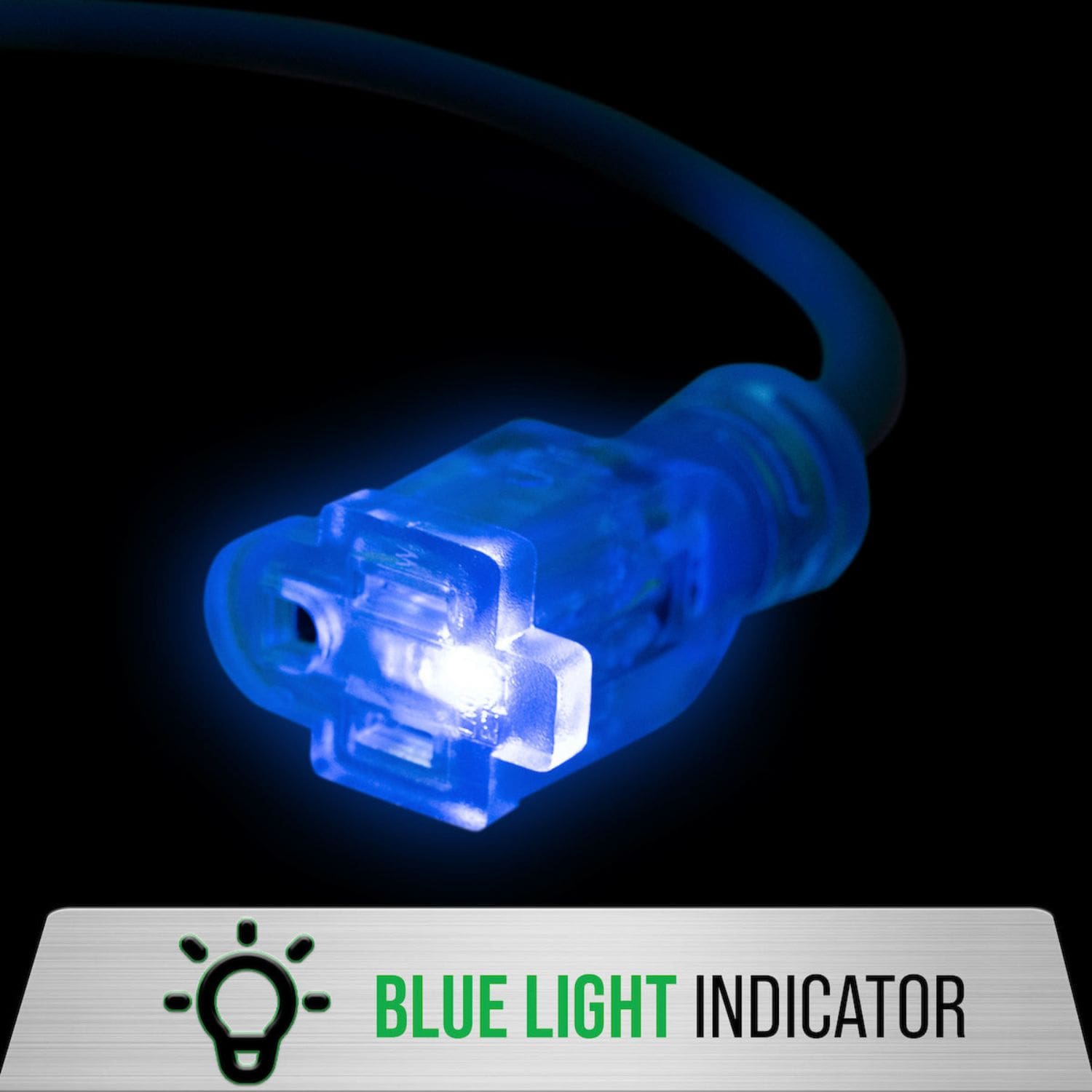 DuroMax XPX10025A Heavy Duty SJEOOW 25-Foot 10 Gauge Blue Single Tap Extension Power Cord Blue Light Indicator