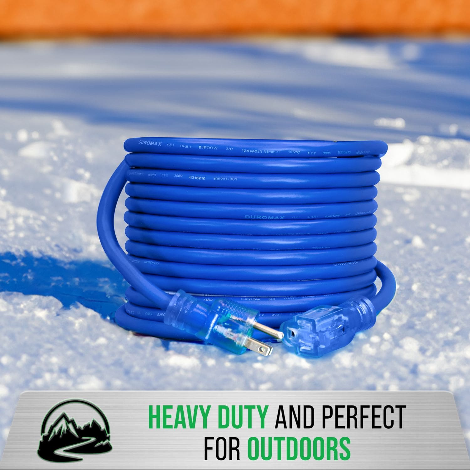 DuroMax XPX10025A Heavy Duty SJEOOW 25-Foot 10 Gauge Blue Single Tap Extension Power Cord Heavy Duty