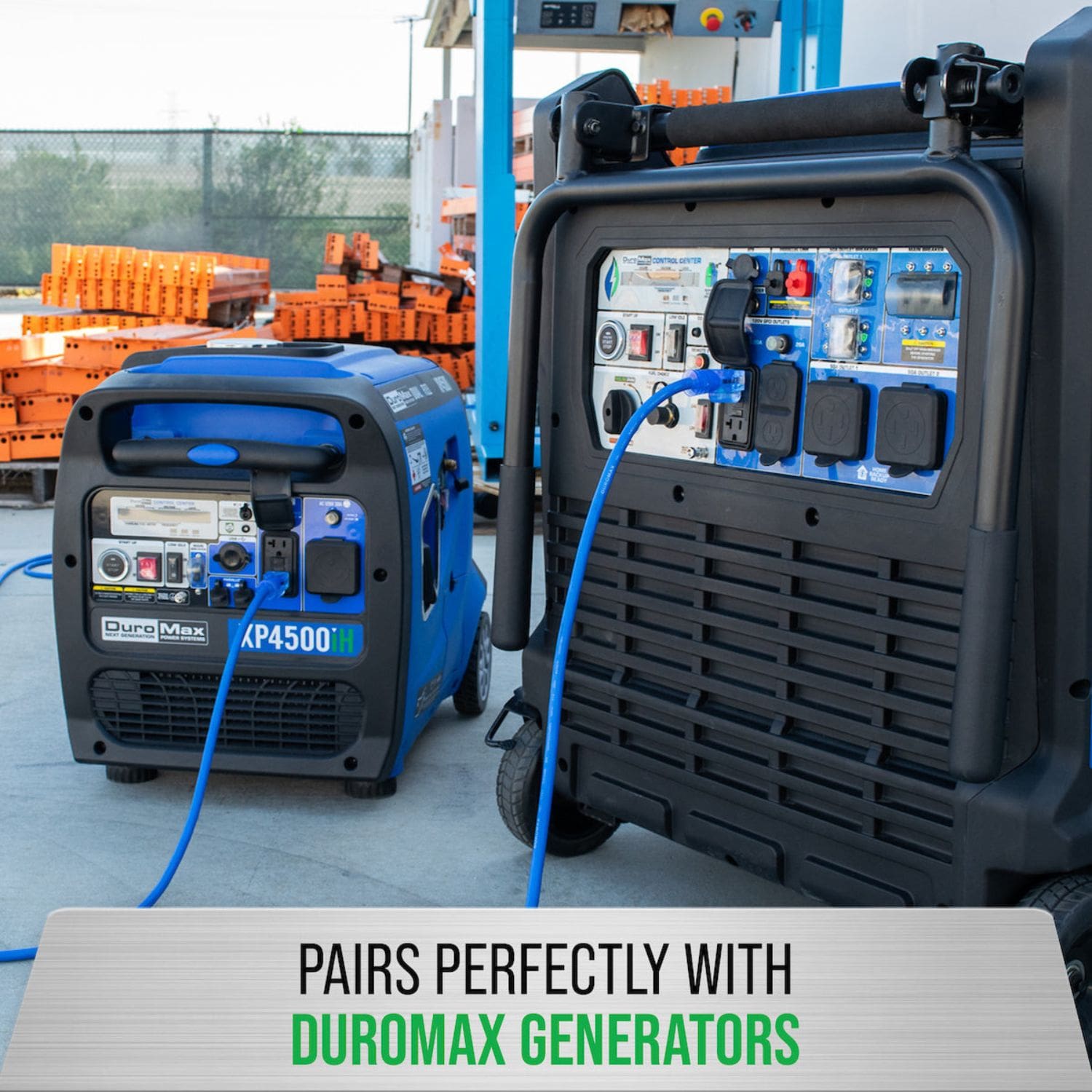 DuroMax XPX10025A Heavy Duty SJEOOW 25-Foot 10 Gauge Blue Single Tap Extension Power Cord Paired to Duromax Generators