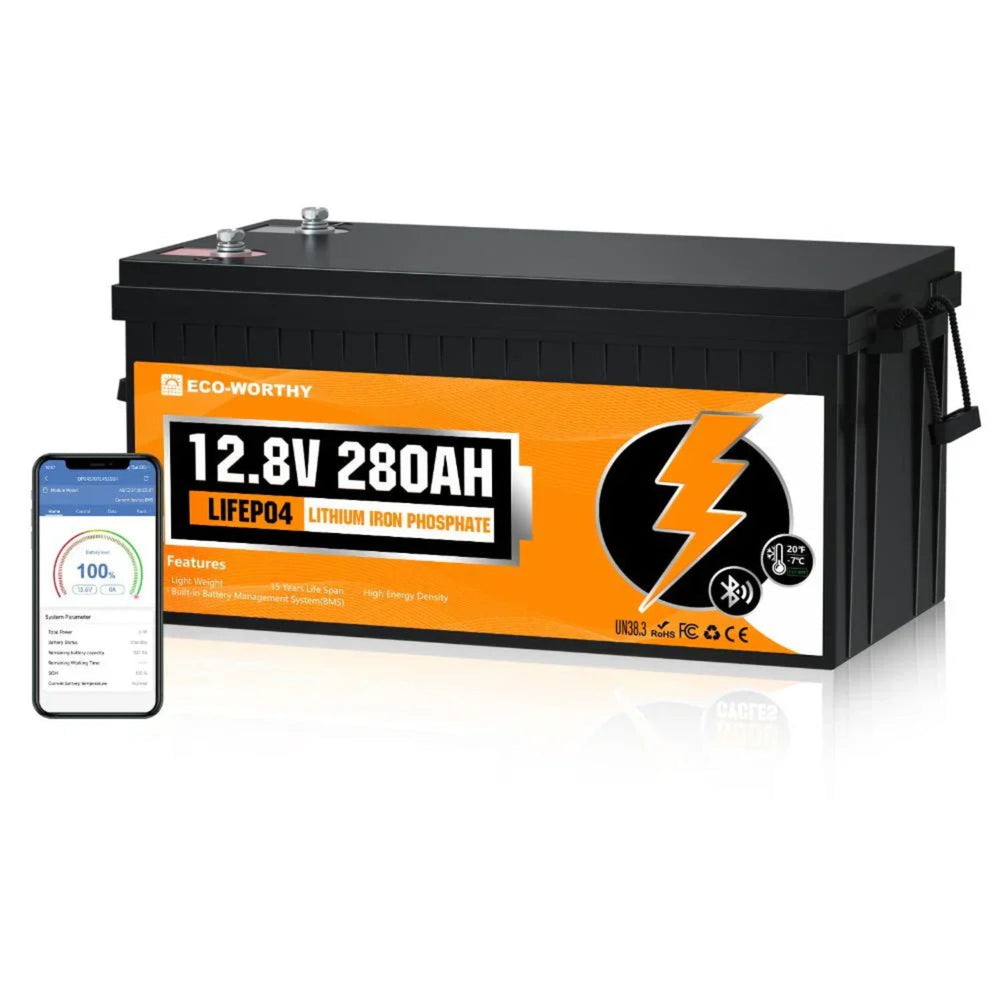 ECO-WORTHY LiFePO4 12V 280Ah Lithium Iron Phosphate Battery