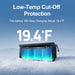 ECO-WORTHY LiFePO4 12V 280Ah Lithium Iron Phosphate Battery with low-temperature cut-off protection feature displayed on a snowy background