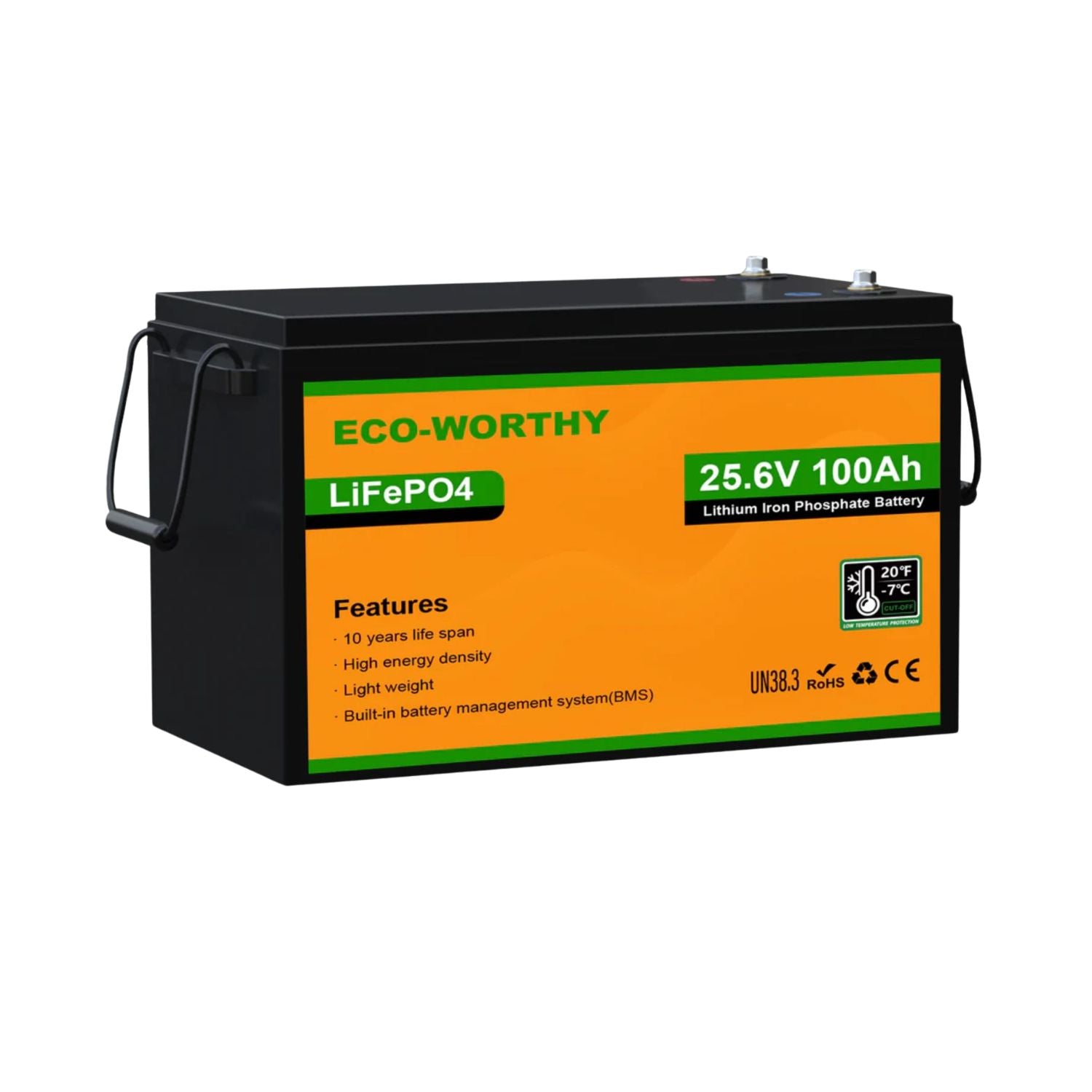 ECO-WORTHY LiFePO4 24V 100Ah Lithium Iron Phosphate Battery