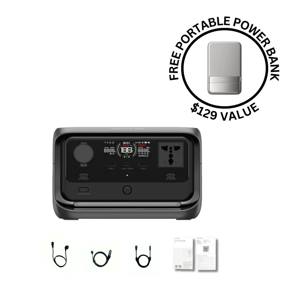 EcoFlow RIVER 3 Plus Portable Power Station | 286Wh | 600W | 220W Solar Input