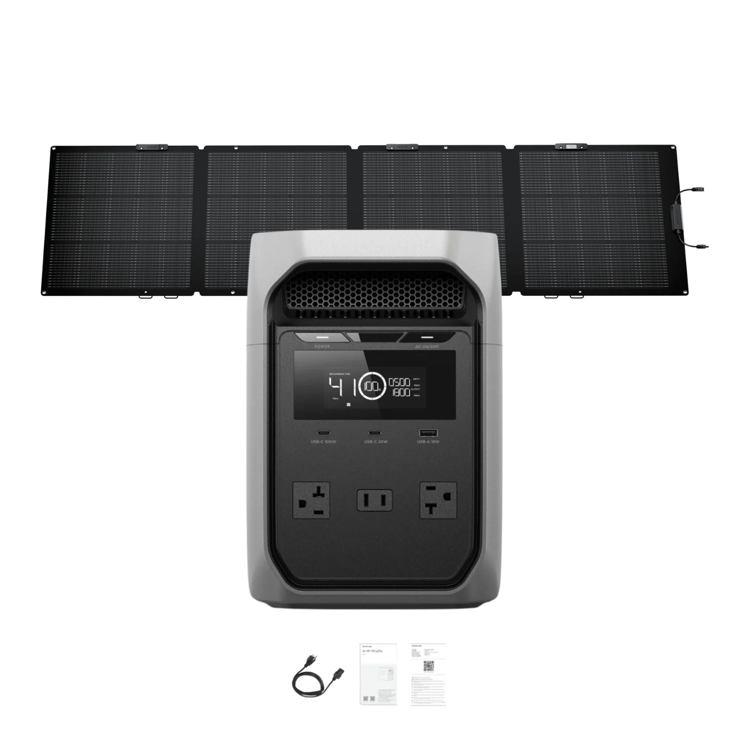 EcoFlow DELTA 3 Classic Portable Power Station with 220W Portable Solar Panel