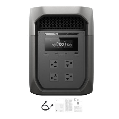 EcoFlow DELTA 3 Max Grey Front View With Inclusions