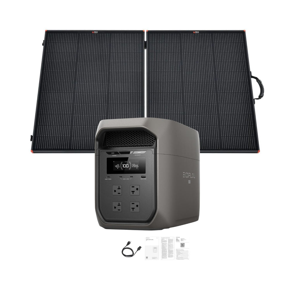 EcoFlow DELTA 3 Max Portable Power Station Black with 200W Solar Panel