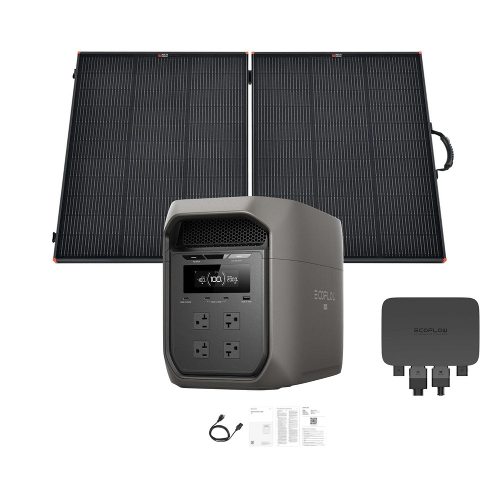 EcoFlow DELTA 3 Max Portable Power Station Black with 200W Solar Panel and alternator charger