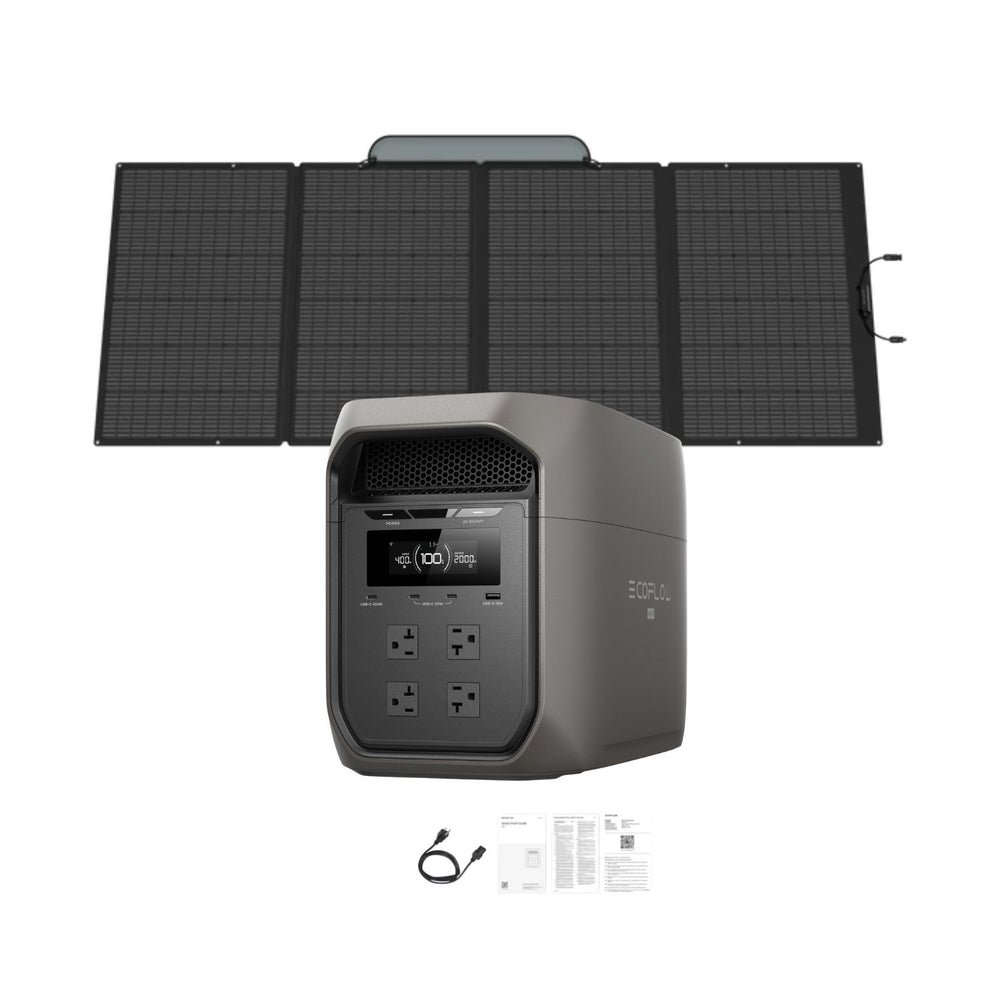 EcoFlow DELTA 3 Max Portable Power Station Black with 400W Solar Panel 