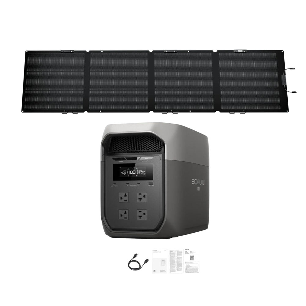 EcoFlow DELTA 3 Max Portable Power Station Grey with 220W Solar Panel