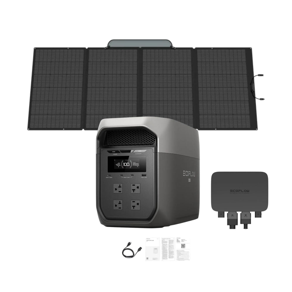 EcoFlow DELTA 3 Max Portable Power Station Grey with 400W Solar Panel and 500W Alternator Charger
