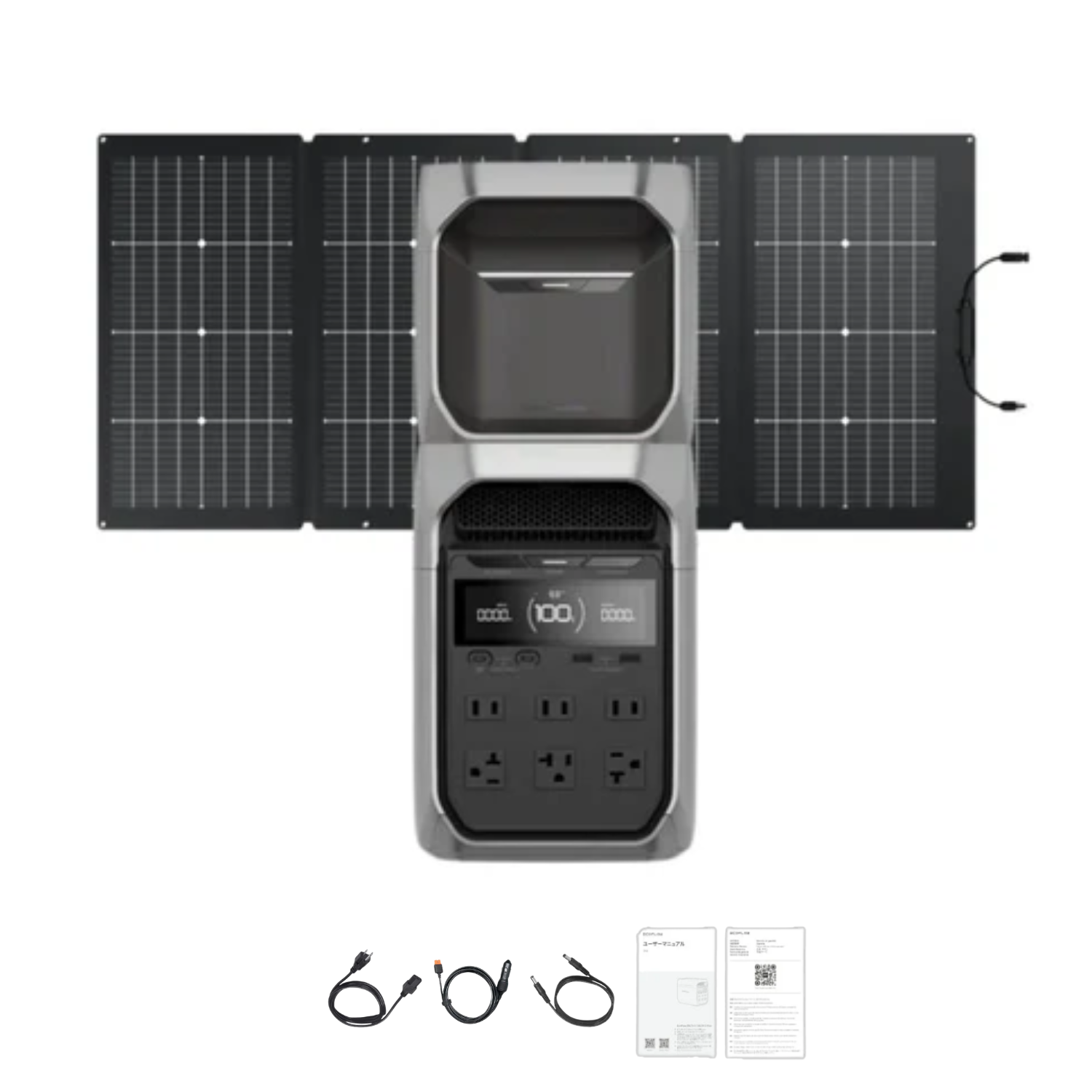 EcoFlow DELTA 3 Plus Portable Power Station +  220W Bifacial Portable Solar Panel + Delta 3 Expansion Battery Inclusions