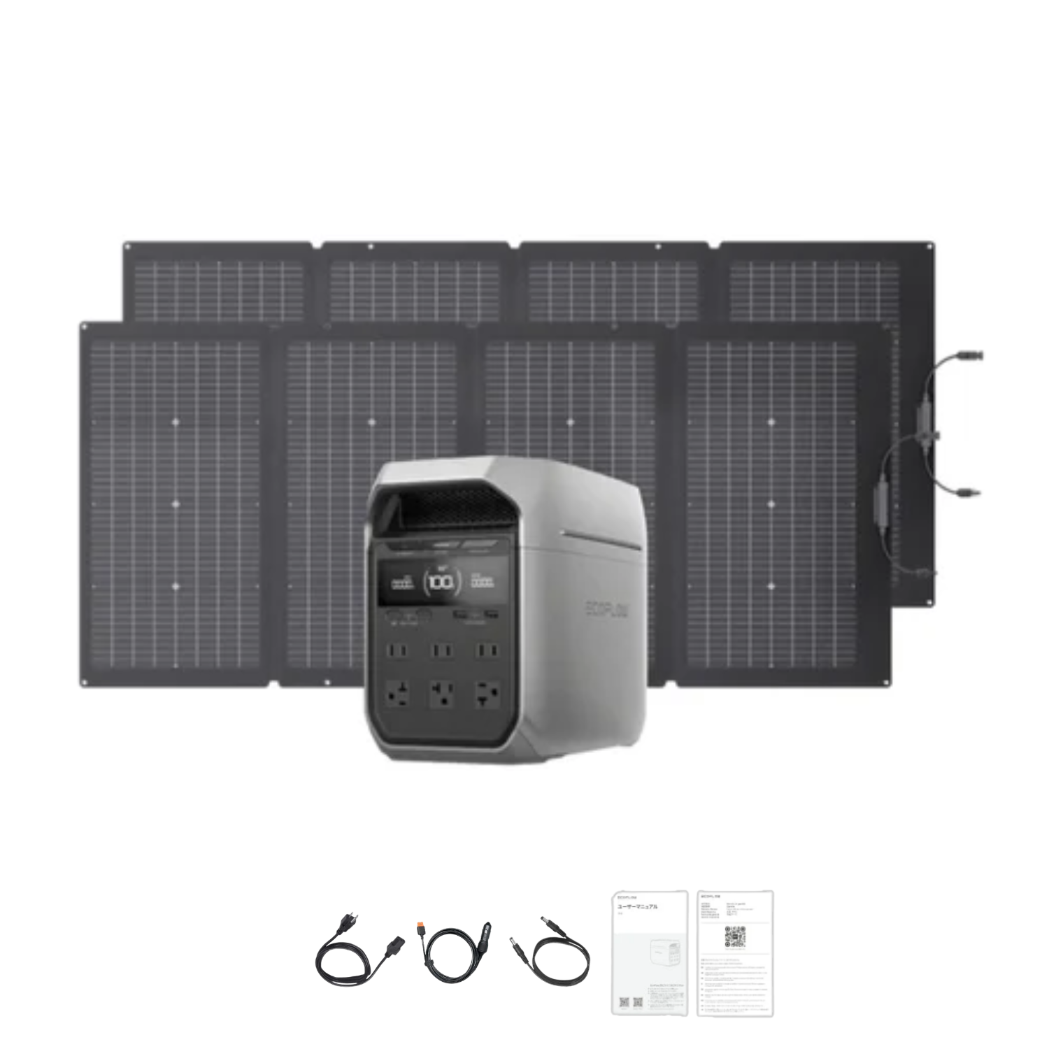 EcoFlow DELTA 3 Plus Portable Power Station +  2x 220W Bifacial Portable Solar Panels Inclusions