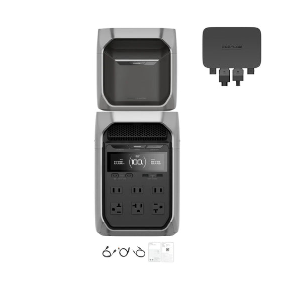 EcoFlow DELTA 3 Plus Portable Power Station with alternator charger and Extra battery