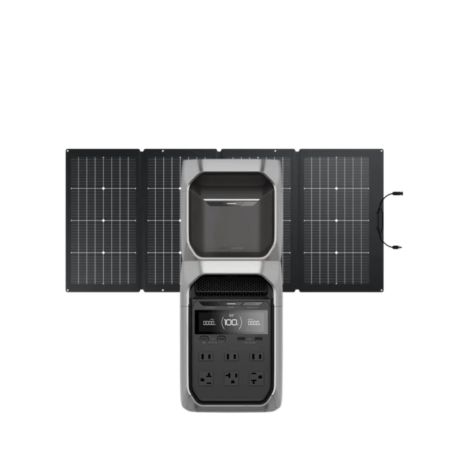 EcoFlow DELTA 3 Plus with DELTA 3 Series Smart Extra Battery and 220W Bifacial Portable Solar Panel