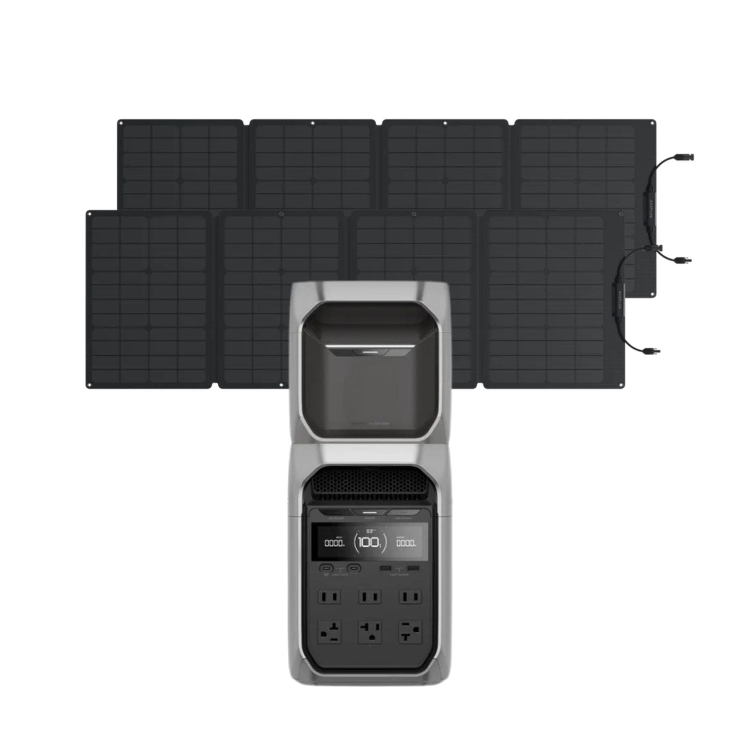 EcoFlow DELTA 3 Plus with DELTA 3 Series Smart Extra Battery and 2 110W Solar Panels