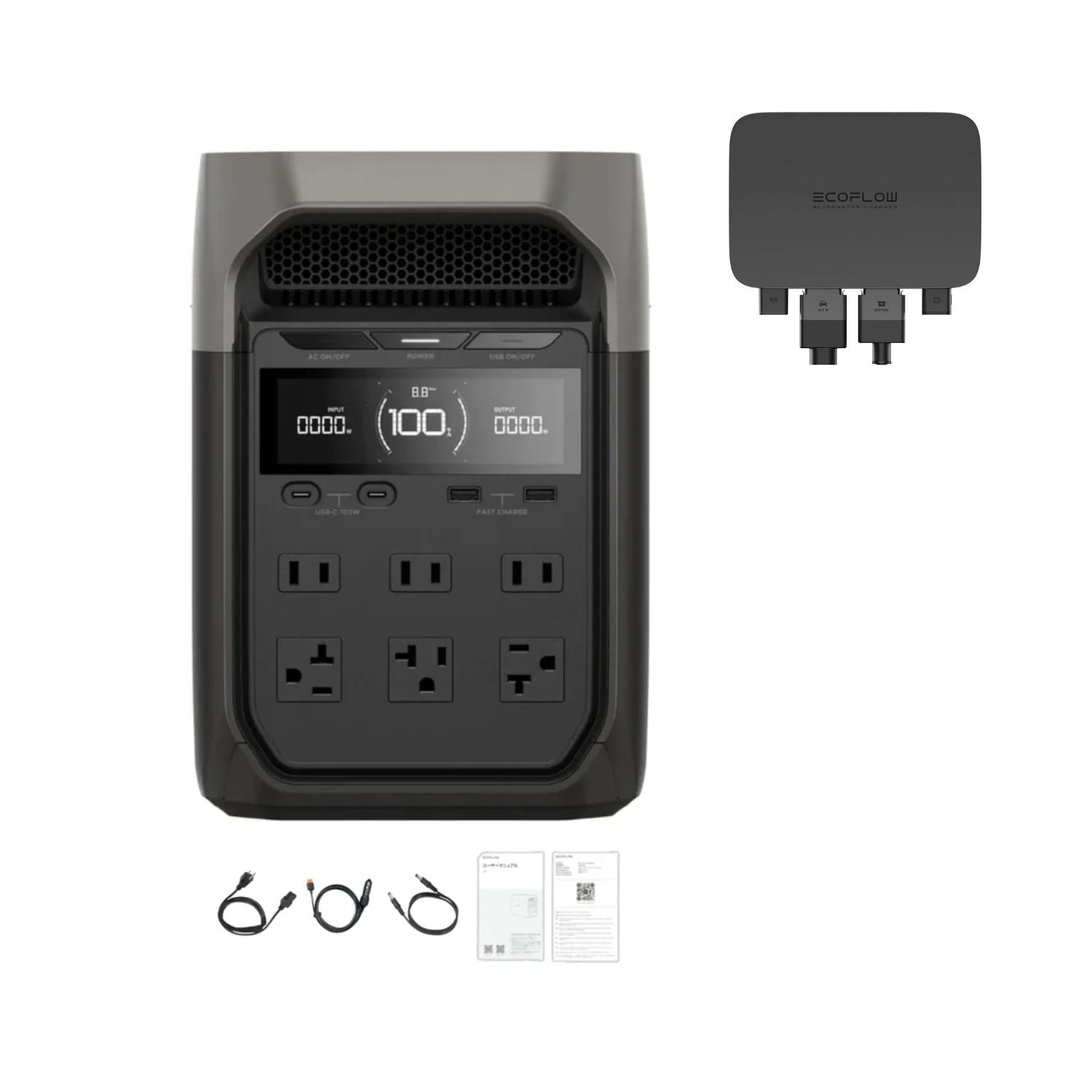EcoFlow DELTA 3 Portable Power Station with Alternator Charger
