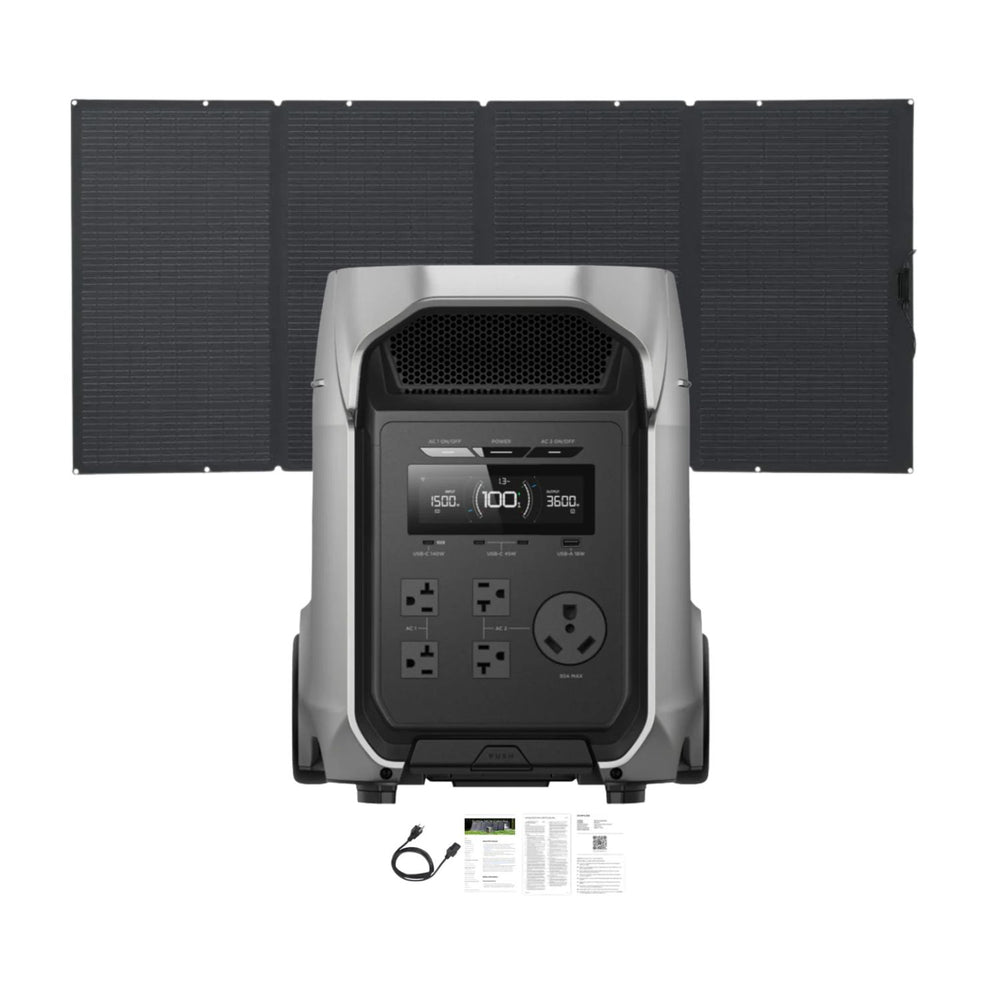 EcoFlow DELTA 3 Ultra Plus Portable Power Station with 400W Solar Panel