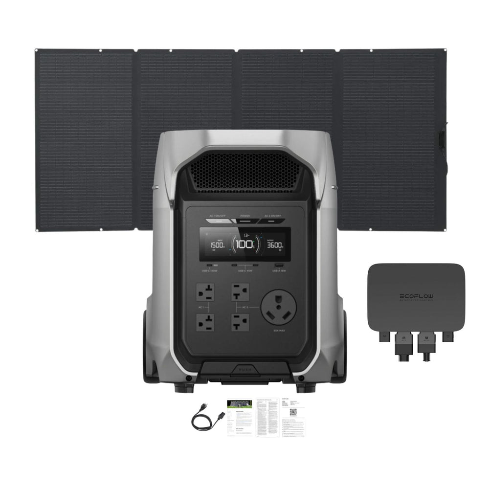 EcoFlow DELTA 3 Ultra Plus Portable Power Station with 400W Solar Panel and alternator charger