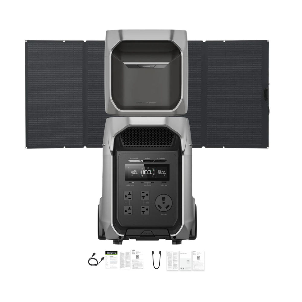 EcoFlow DELTA 3 Ultra Plus Portable Power Station with DELTA 3 Max Plus Extra Battery and 400W Solar Panel