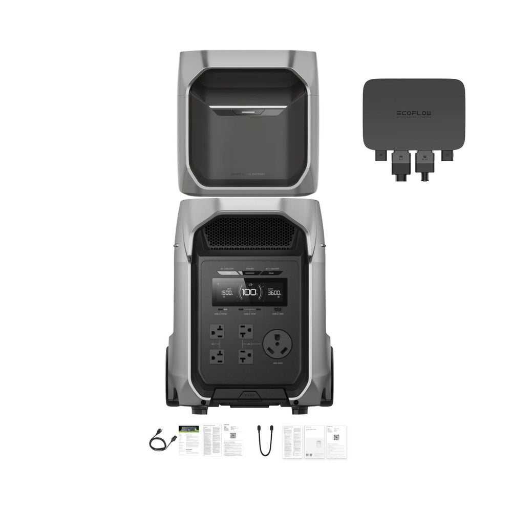 EcoFlow DELTA 3 Ultra Plus Portable Power Station with DELTA 3 Max Plus Extra Battery and alternator charger