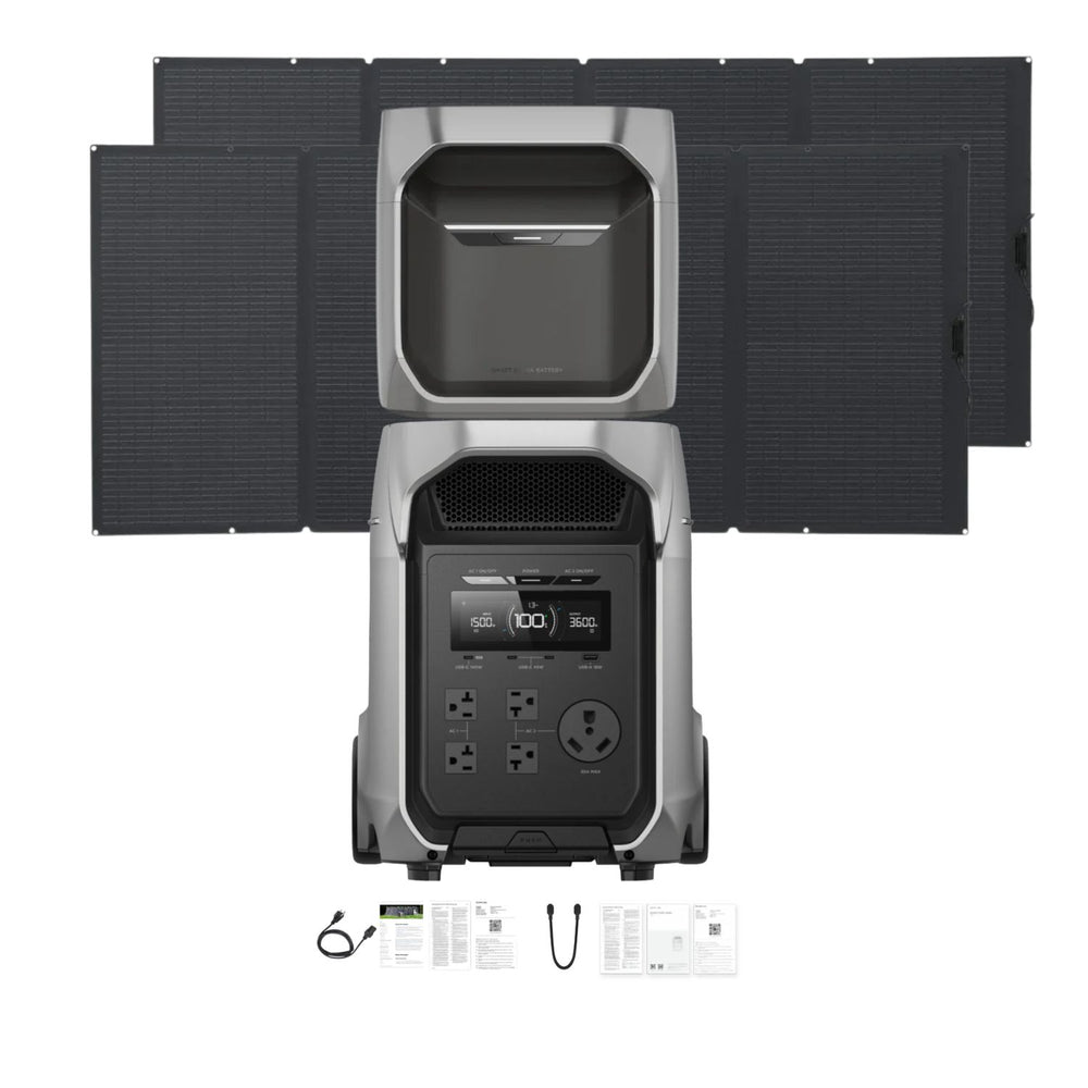 EcoFlow DELTA 3 Ultra Plus Portable Power Station with DELTA 3 Max Plus Extra Battery and two 400W Solar Panel 
