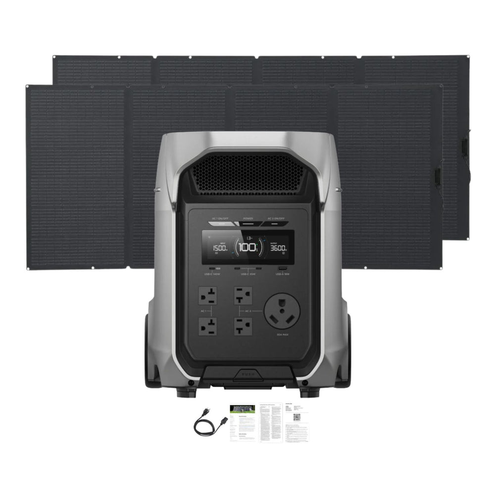 EcoFlow DELTA 3 Ultra Plus Portable Power Station with Two 400W Solar Panel 