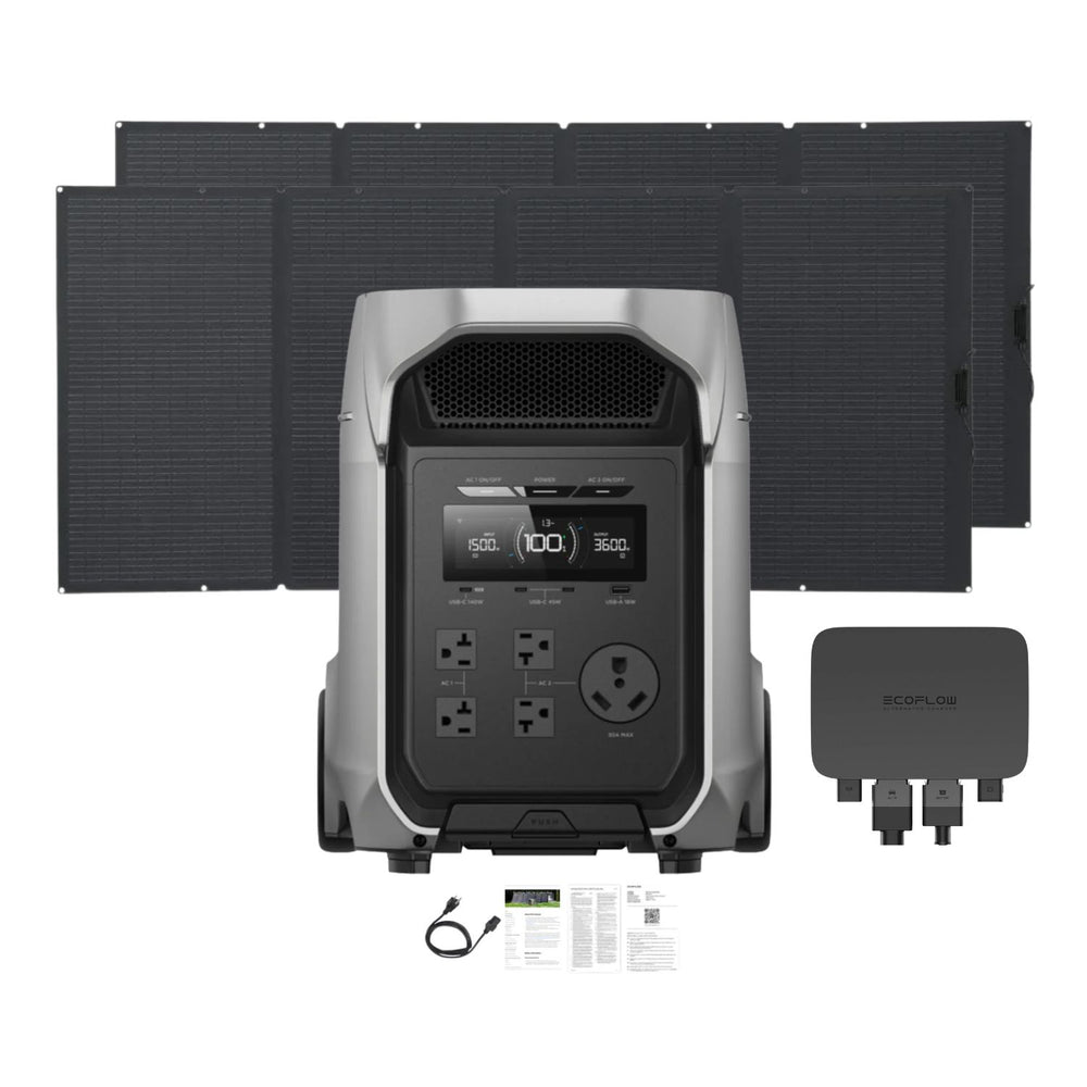 EcoFlow DELTA 3 Ultra Plus Portable Power Station with Two 400W Solar Panel and alternator charger