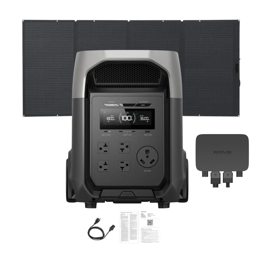 EcoFlow DELTA 3 Ultra Portable Power Station with 400W Solar Panel and alternator charger