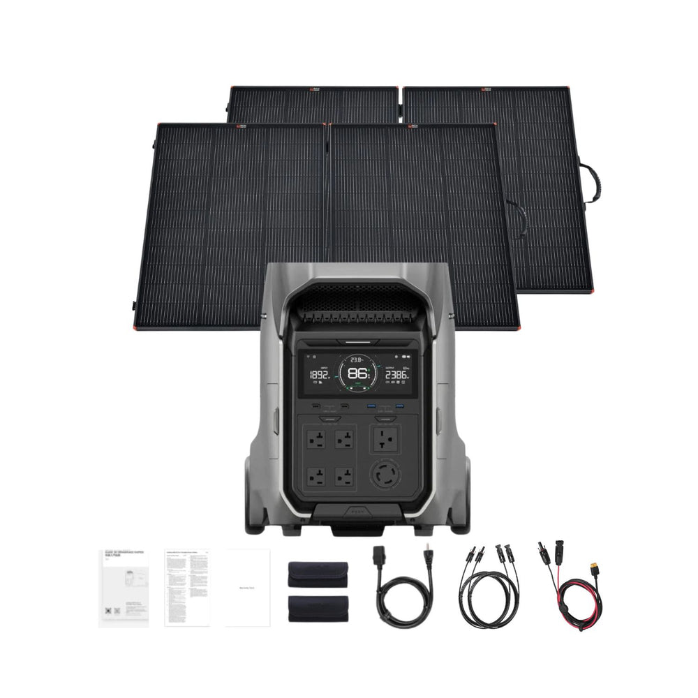 EcoFlow DELTA Pro 3 + 2 200W Portable Briefcase Solar Panels Inclusions