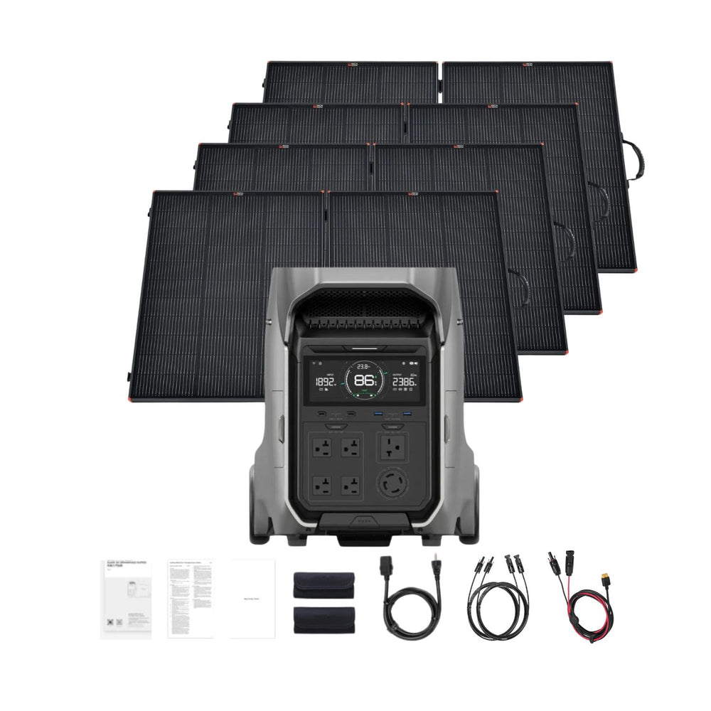 EcoFlow DELTA Pro 3 +4 200W Portable Briefcase Solar Panels Inclusions