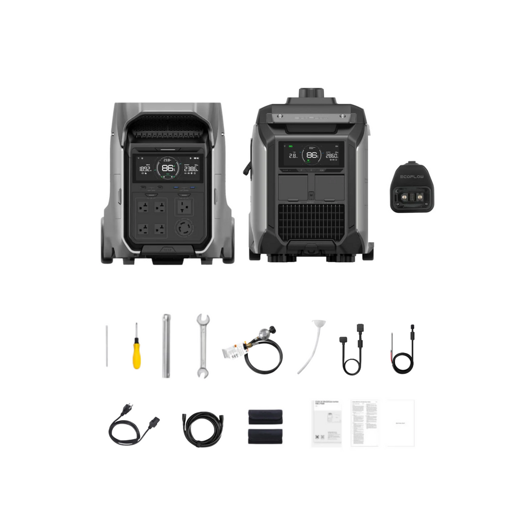 EcoFlow DELTA Pro 3 Portable Power Station +1 x Dual Fuel Smart Generator 4000 Inclusions