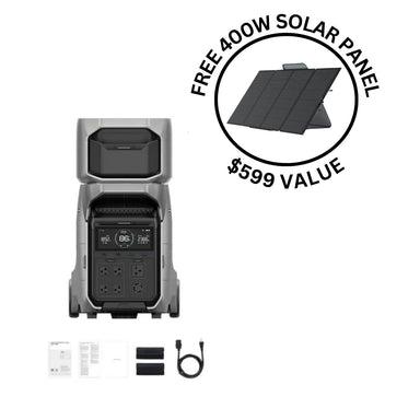 EcoFlow DELTA Pro 3 With One Extra Battery And Free 400 Watt Solar Panel