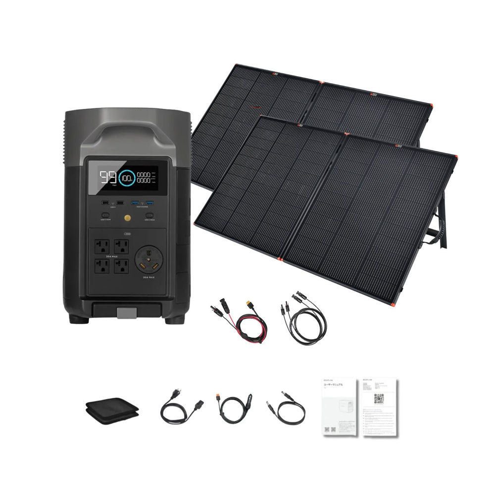 EcoFlow DELTA Pro Portable Power Station With 2 400 Watt Solar Penels