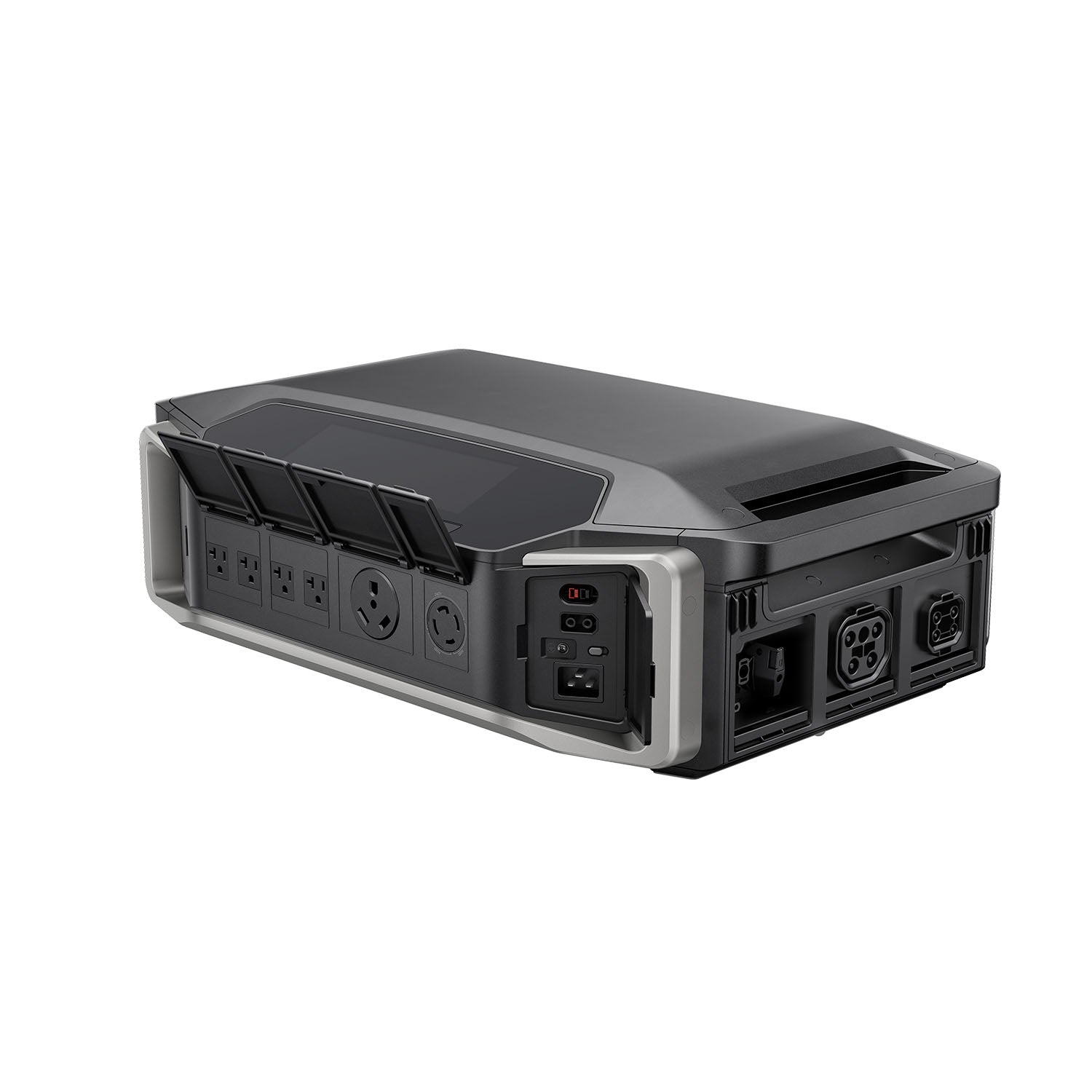EcoFlow DELTA Pro Ultra Single Inverter Top, Front And Right View With Open Ports