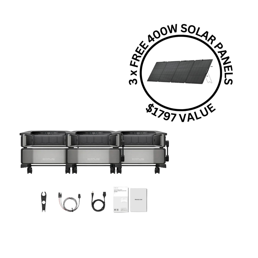 EcoFlow DELTA Pro Ultra With Two Inverters And Two Batteries And 2 FREE 400W Solar Panels