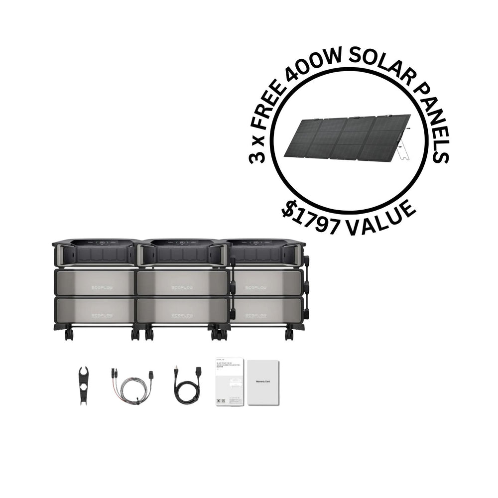 EcoFlow DELTA Pro Ultra With Two Inverters And Two Batteries And 2 FREE 400W Solar Panels